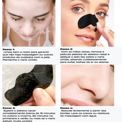 Adesivo Removedor de Cravos com Carvão Ativado - KIT 10 UNIDADES